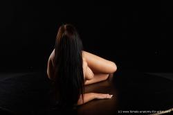 Nude Woman White Average long black Standard Photoshoot Pinup
